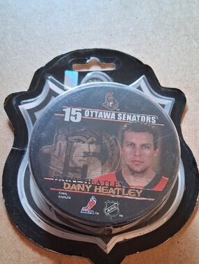 NHL Ottawa Senators Black and Red Dany Heatley Commemorative Puck